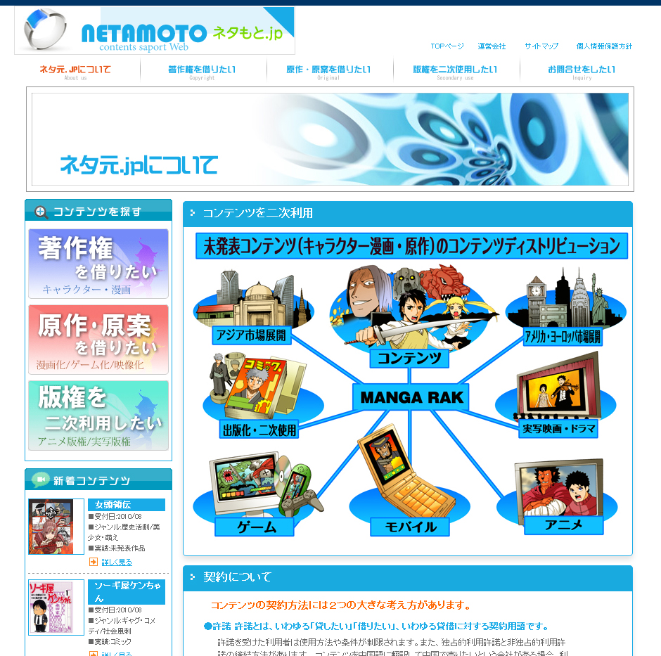 クリエーターとメディア企業のコンテンツマッチングサイト「ネタもと.jp」